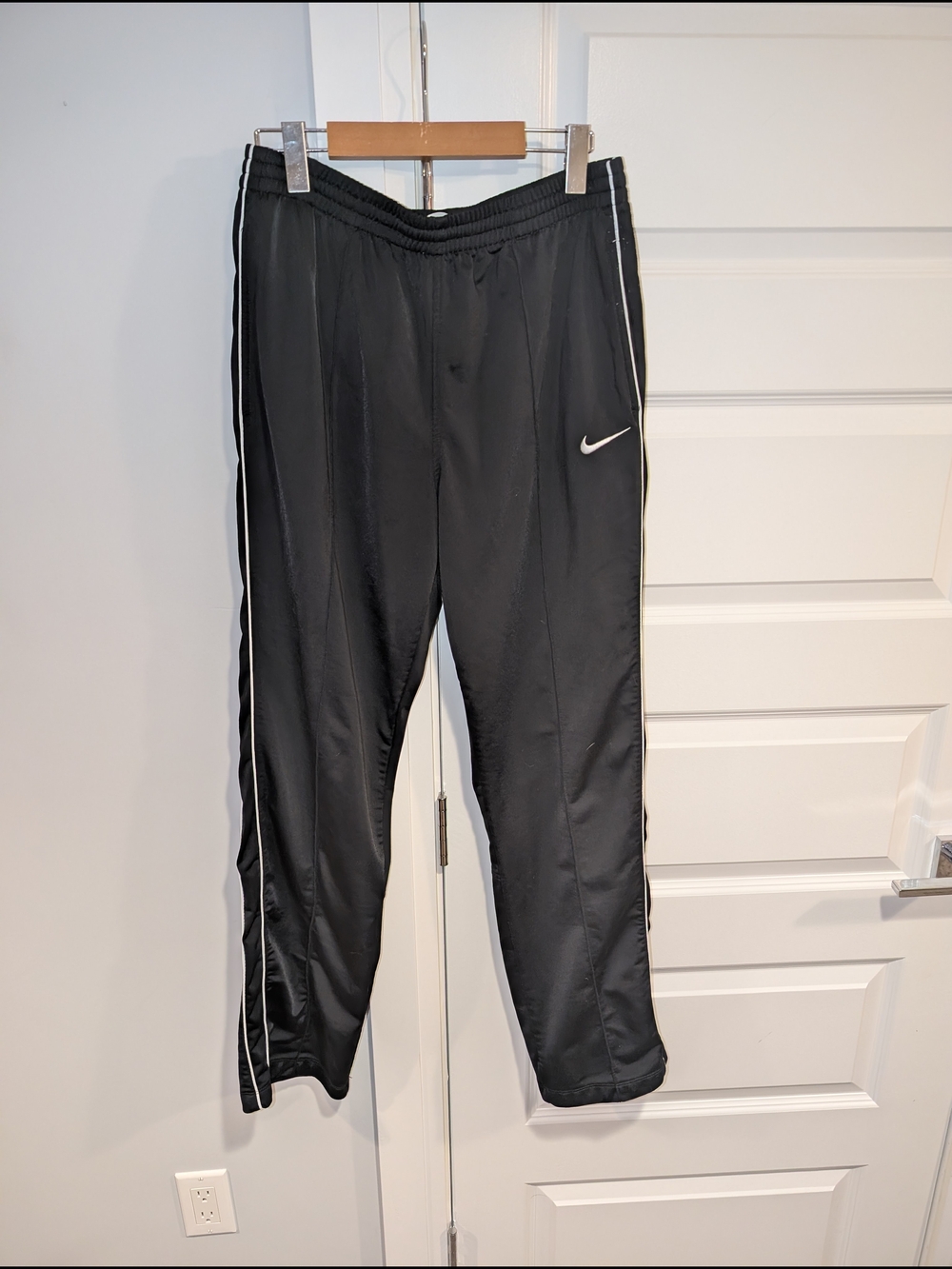 Nike Black Track Pants with White Swoosh